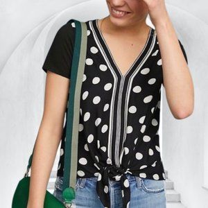 ANTHROPOLOGIE Akemi + Kin Polka Dot Front Tie Tee